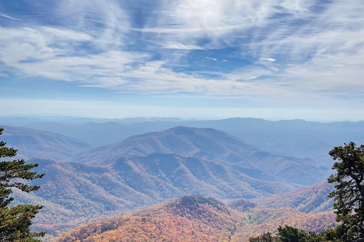 Mountains and clouds in North Carolina.