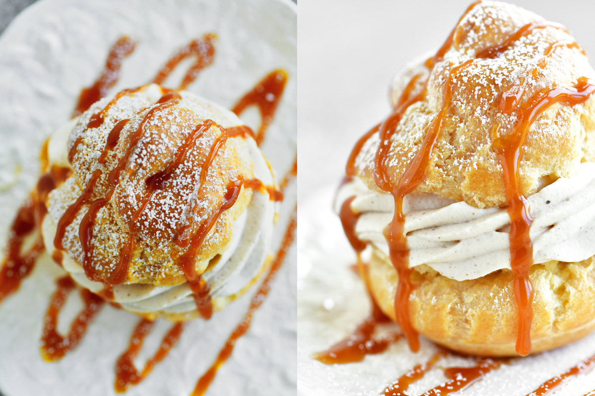 Caramel apple cream puffs.